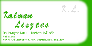 kalman lisztes business card